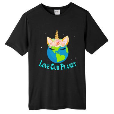 Earth Day Awareness Unicorn Face Tall Fusion ChromaSoft Performance T-Shirt