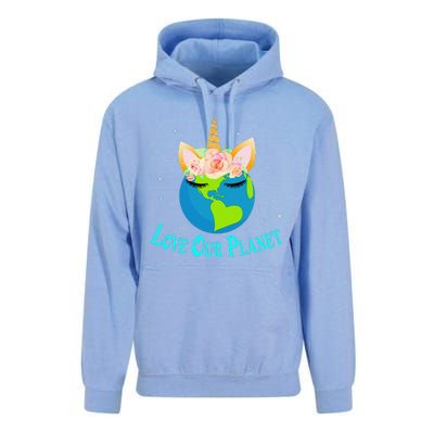 Earth Day Awareness Unicorn Face Unisex Surf Hoodie