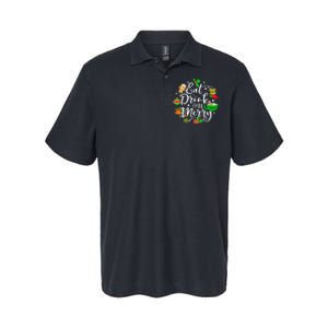 Eat Drink and Be Merry Cute Christmas Lights Xmas Softstyle Adult Sport Polo