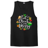 Eat Drink and Be Merry Cute Christmas Lights Xmas PosiCharge Competitor Tank