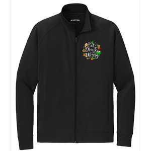 Eat Drink and Be Merry Cute Christmas Lights Xmas Stretch Full-Zip Cadet Jacket