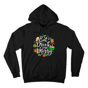 Eat Drink and Be Merry Cute Christmas Lights Xmas Tall Hoodie