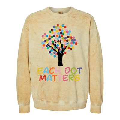 Each Dot Art Matters Tree Dots Day Girl Boy Colorblast Crewneck Sweatshirt