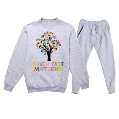 Each Dot Art Matters Tree Dots Day Girl Boy Premium Crewneck Sweatsuit Set