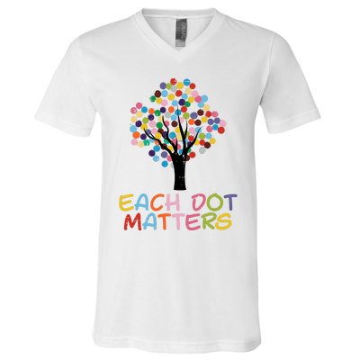 Each Dot Art Matters Tree Dots Day Girl Boy V-Neck T-Shirt