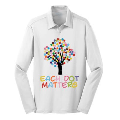 Each Dot Art Matters Tree Dots Day Girl Boy Silk Touch Performance Long Sleeve Polo