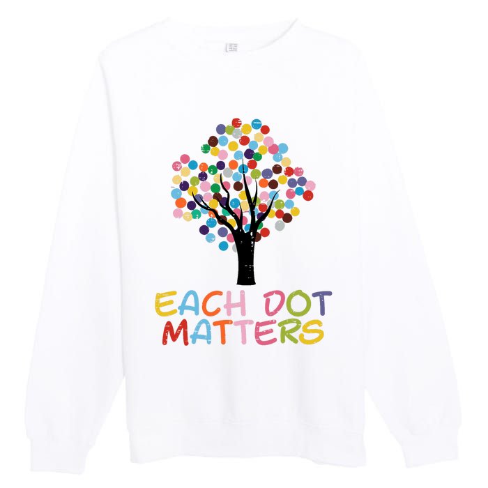 Each Dot Art Matters Tree Dots Day Girl Boy Premium Crewneck Sweatshirt