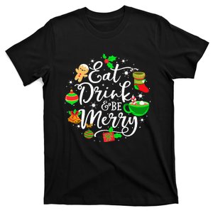 Eat Drink and Be Merry Cute Christmas Lights Xmas T-Shirt