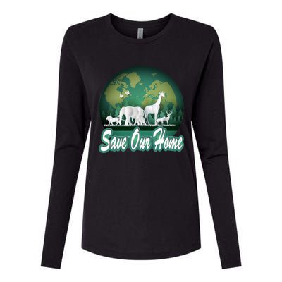 Earth Day Animals Wildlife Conservation Save Our Home Funny Gift Cute Gift Womens Cotton Relaxed Long Sleeve T-Shirt