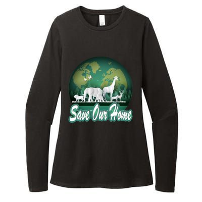 Earth Day Animals Wildlife Conservation Save Our Home Funny Gift Cute Gift Womens CVC Long Sleeve Shirt