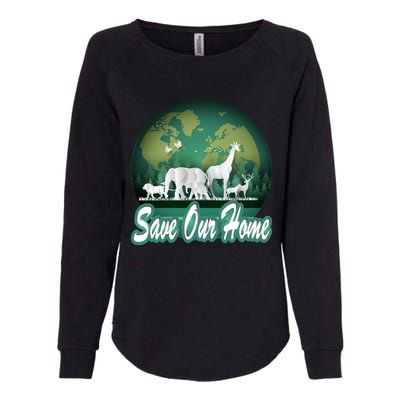 Earth Day Animals Wildlife Conservation Save Our Home Funny Gift Cute Gift Womens California Wash Sweatshirt