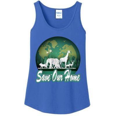 Earth Day Animals Wildlife Conservation Save Our Home Funny Gift Cute Gift Ladies Essential Tank