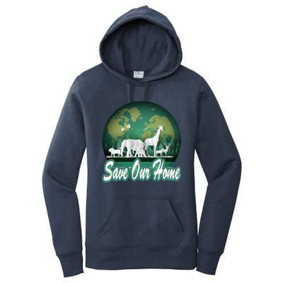 Earth Day Animals Wildlife Conservation Save Our Home Funny Gift Cute Gift Women's Pullover Hoodie