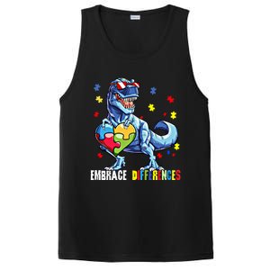 Embrace Differences Asd Spectrum Dinosaur Autism Awareness Gift PosiCharge Competitor Tank