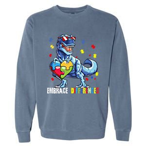 Embrace Differences Asd Spectrum Dinosaur Autism Awareness Gift Garment-Dyed Sweatshirt