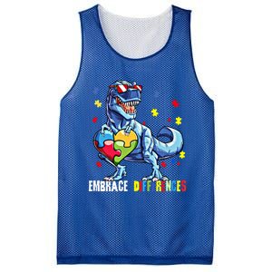 Embrace Differences Asd Spectrum Dinosaur Autism Awareness Gift Mesh Reversible Basketball Jersey Tank