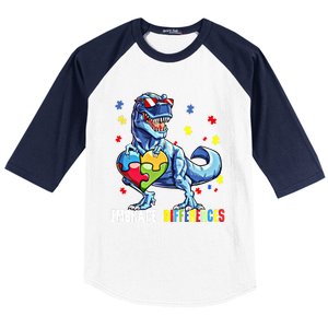 Embrace Differences Asd Spectrum Dinosaur Autism Awareness Gift Baseball Sleeve Shirt