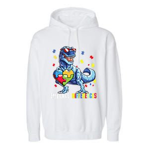 Embrace Differences Asd Spectrum Dinosaur Autism Awareness Gift Garment-Dyed Fleece Hoodie