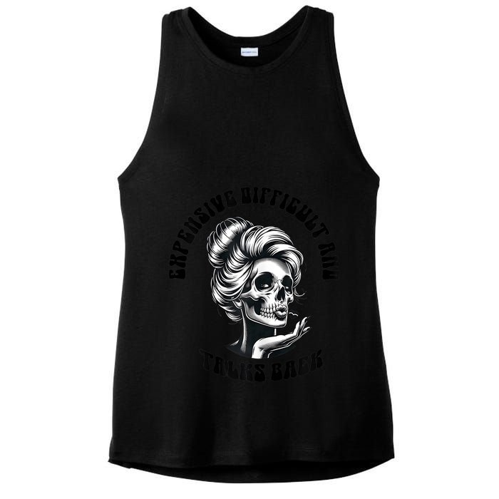 Expensive Difficult And Talks Back Messy Bun Mothers Day Ladies PosiCharge Tri-Blend Wicking Tank
