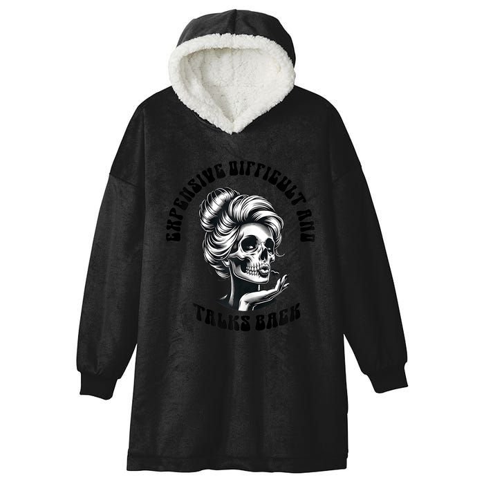 Expensive Difficult And Talks Back Messy Bun Mothers Day Hooded Wearable Blanket