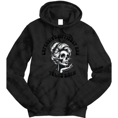 Expensive Difficult And Talks Back Messy Bun Mothers Day Tie Dye Hoodie