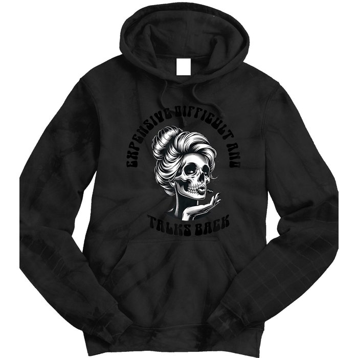Expensive Difficult And Talks Back Messy Bun Mothers Day Tie Dye Hoodie