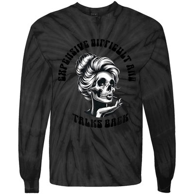 Expensive Difficult And Talks Back Messy Bun Mothers Day Tie-Dye Long Sleeve Shirt