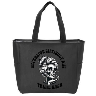 Expensive Difficult And Talks Back Messy Bun Mothers Day Zip Tote Bag