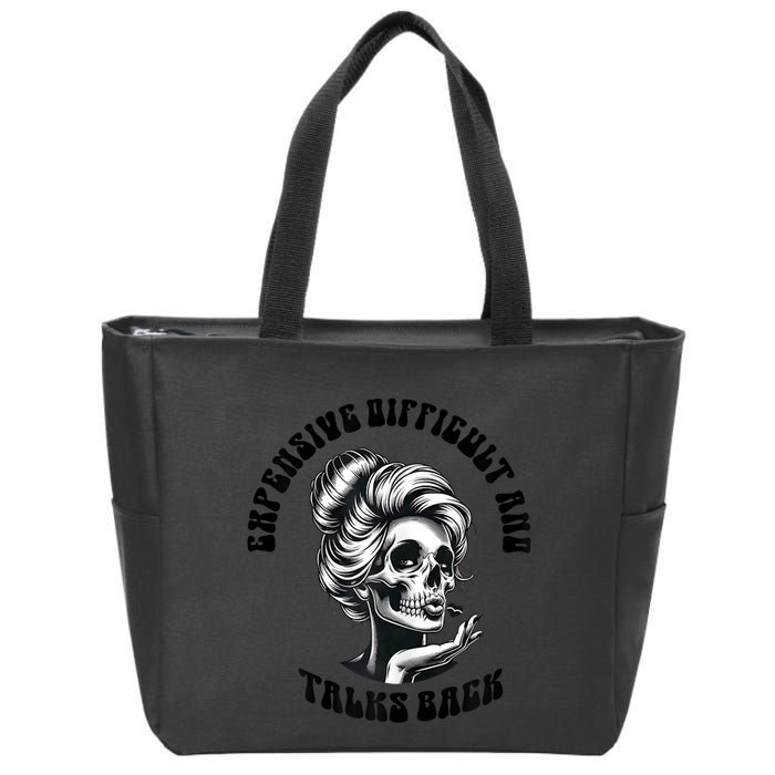 Expensive Difficult And Talks Back Messy Bun Mothers Day Zip Tote Bag