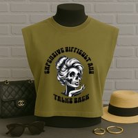 Expensive Difficult And Talks Back Messy Bun Mothers Day Garment-Dyed Women's Muscle Tee