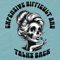 Expensive Difficult And Talks Back Messy Bun Mothers Day Sueded Cloud Jersey T-Shirt