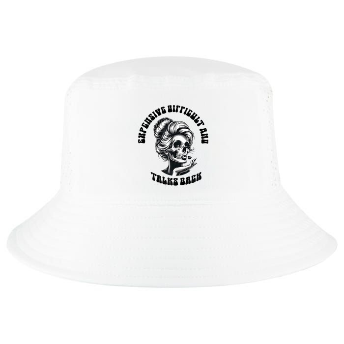 Expensive Difficult And Talks Back Messy Bun Mothers Day Cool Comfort Performance Bucket Hat