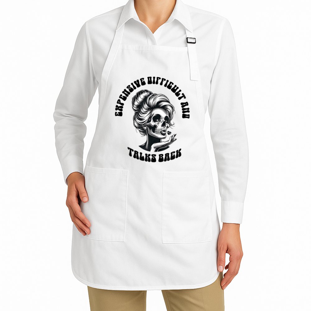 Expensive Difficult And Talks Back Messy Bun Mothers Day Apron