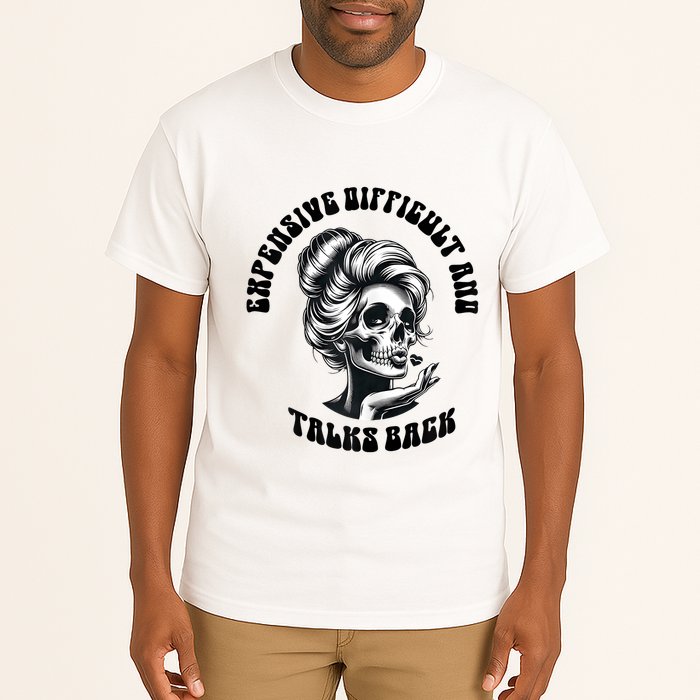 Expensive Difficult And Talks Back Messy Bun Mothers Day Tall T-Shirt
