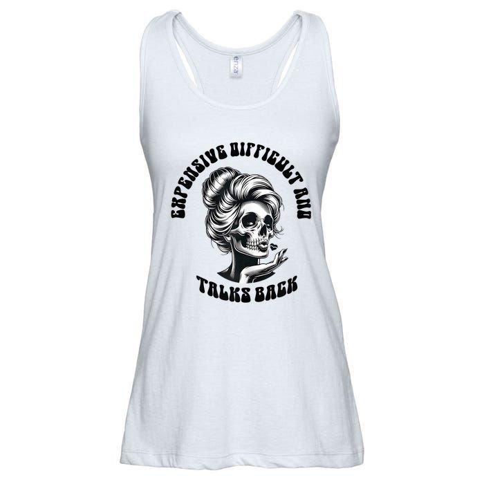 Expensive Difficult And Talks Back Messy Bun Mothers Day Ladies Essential Flowy Tank