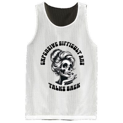 Expensive Difficult And Talks Back Messy Bun Mothers Day Mesh Reversible Basketball Jersey Tank
