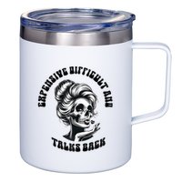 Expensive Difficult And Talks Back Messy Bun Mothers Day 12oz Stainless Steel Coffee Mug