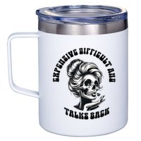 Expensive Difficult And Talks Back Messy Bun Mothers Day 12oz Stainless Steel Coffee Mug