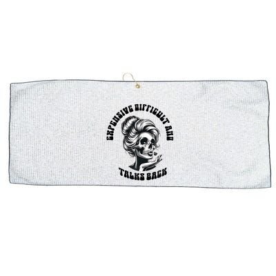 Expensive Difficult And Talks Back Messy Bun Mothers Day Large Microfiber Waffle Golf Towel