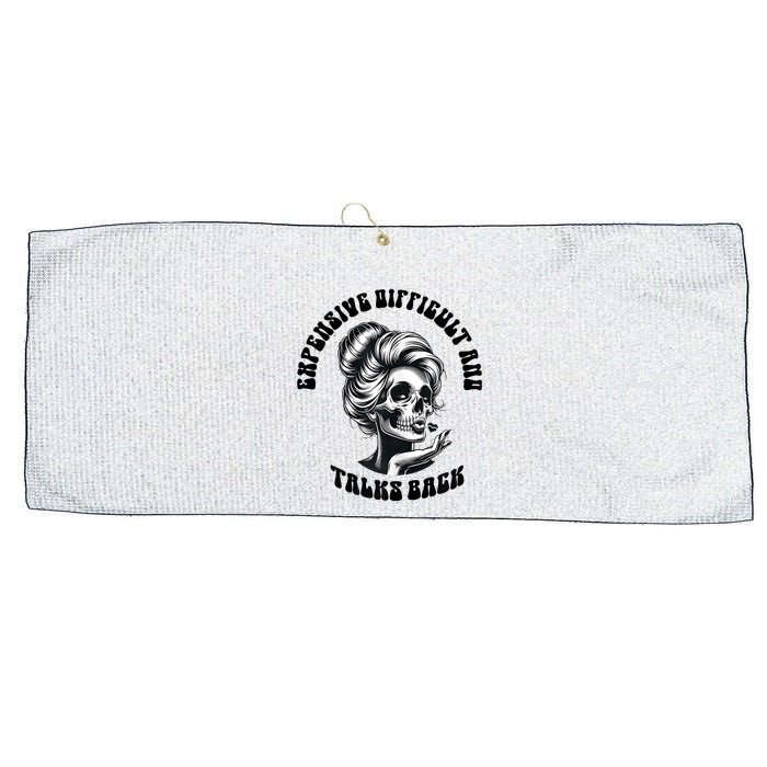 Expensive Difficult And Talks Back Messy Bun Mothers Day Large Microfiber Waffle Golf Towel
