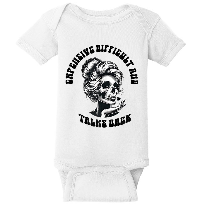 Expensive Difficult And Talks Back Messy Bun Mothers Day Baby Bodysuit