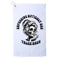 Expensive Difficult And Talks Back Messy Bun Mothers Day Golf Towel