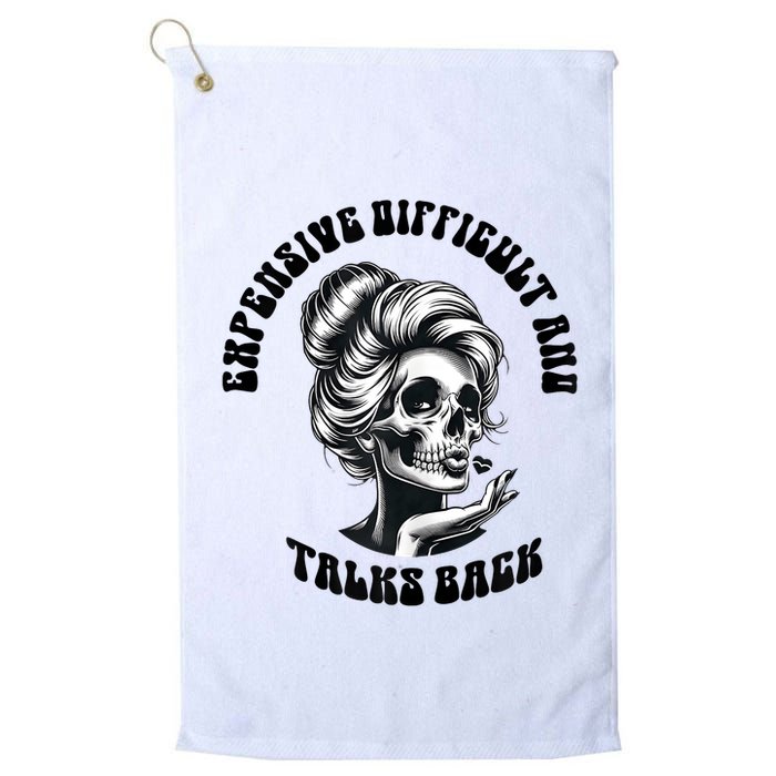 Expensive Difficult And Talks Back Messy Bun Mothers Day Golf Towel
