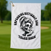 Expensive Difficult And Talks Back Messy Bun Mothers Day Golf Towel