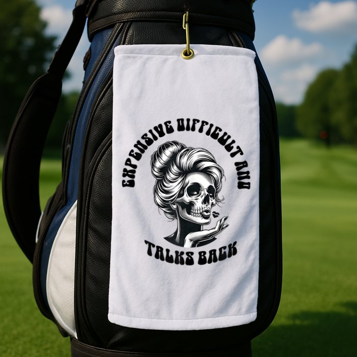 Expensive Difficult And Talks Back Messy Bun Mothers Day Golf Towel