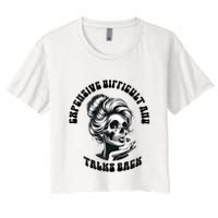 Expensive Difficult And Talks Back Messy Bun Mothers Day Crop Top
