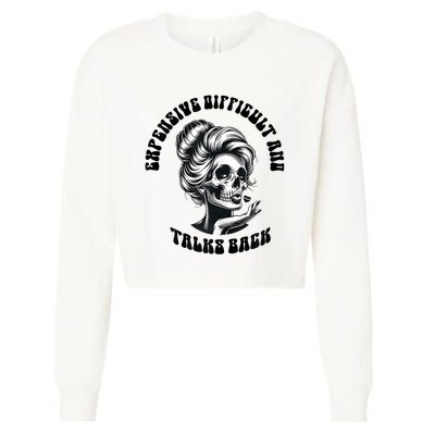 Expensive Difficult And Talks Back Messy Bun Mothers Day Cropped Pullover Crew