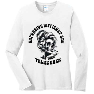 Expensive Difficult And Talks Back Messy Bun Mothers Day Ladies Long Sleeve Shirt