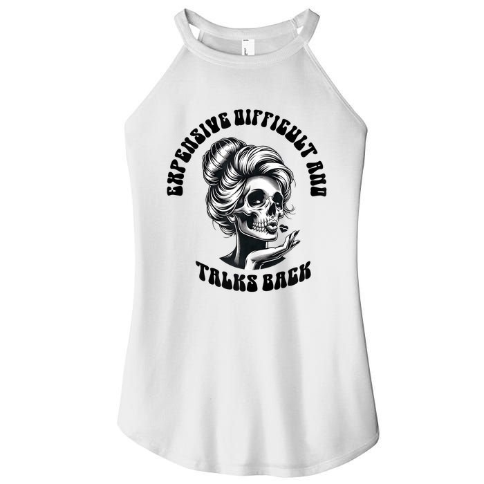 Expensive Difficult And Talks Back Messy Bun Mothers Day Women's Perfect Tri Rocker Tank