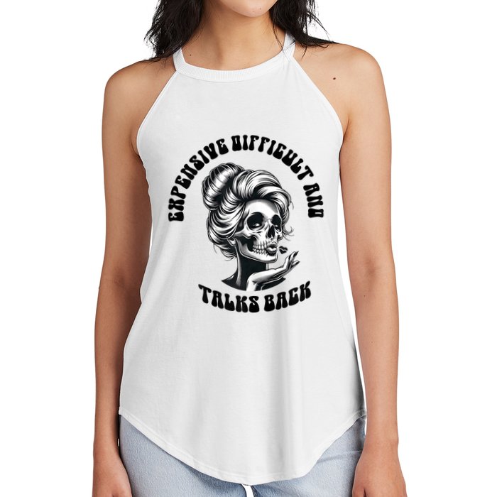 Expensive Difficult And Talks Back Messy Bun Mothers Day Women's Perfect Tri Rocker Tank
